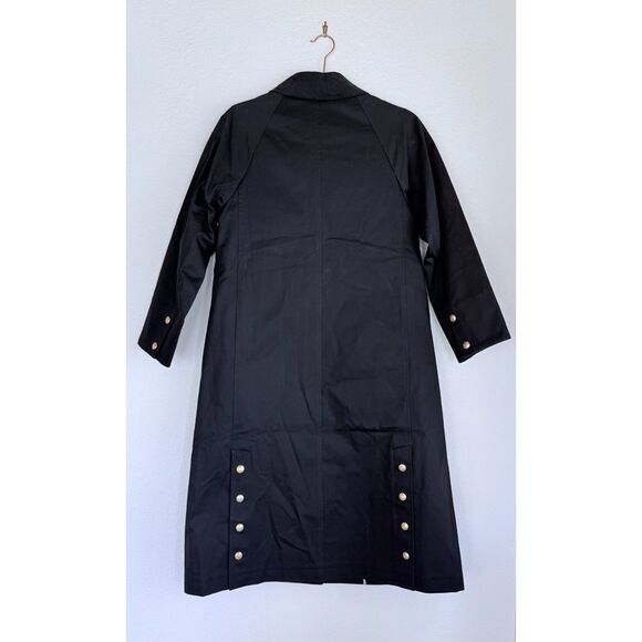 NWT J.Crew Women's Petite Long Barn Jacket in Black Waxed Cotton Twill Size XXSP - Picture 10 of 16